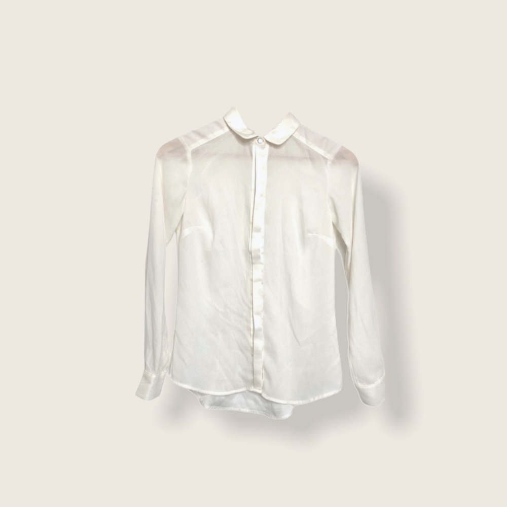 3/$30 H&M Peter Pan Sheer Button Down Blouse 2